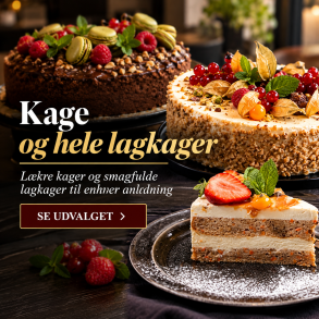 Kage og hele lagkager som take away