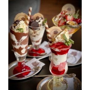 Desserter, kagetapas og isbox