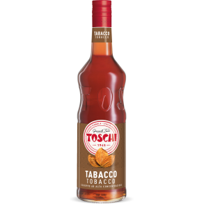 Toschi Tobacco Syrup 1 L flaske – italiensk tobak-smag sirup til kaffe, cocktails og barbrug