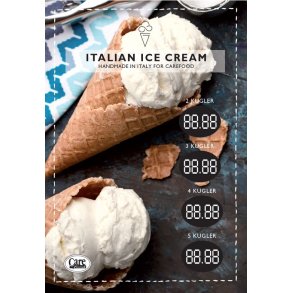 Plakat Italien ice cream 2-5 kugler 