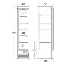 Display fryseskab m/glas l�ge sort