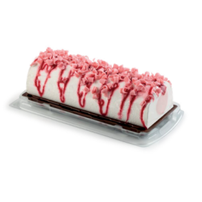 Michielan Strawberry-islagkage med citronis, jordb�ris og hindb�rstriber