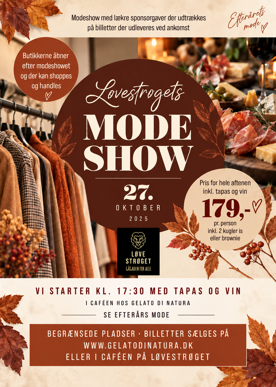 Billet til modeshow, pr. person - tirsdag 27/10 kl. 17:30