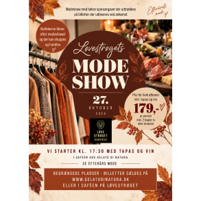 Billet til modeshow, pr. person - tirsdag 27/10 kl. 17:30