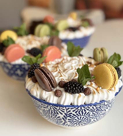 Islagkage i keramikskl | 4-5 personer | med vanille og karamel