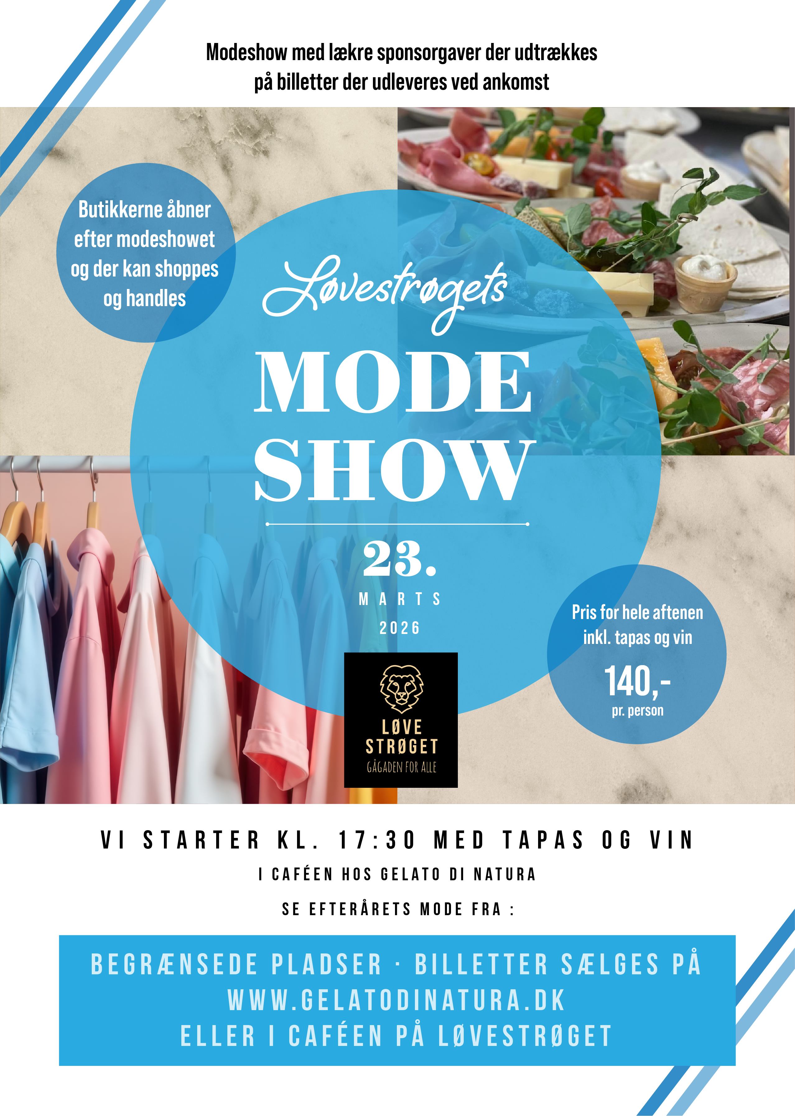 Billet til modeshow, pr. person - mandag d. 23/3 kl. 17:30