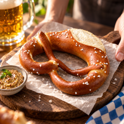 Forbagt pretzel med groft salt &ndash; 100 g