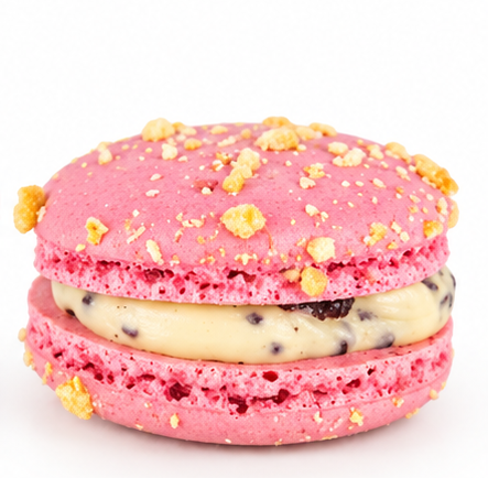 Lyser�d italiensk luksus macaron med amarena-kirseb�r, hvid chokolade og hasseln�ddeknas