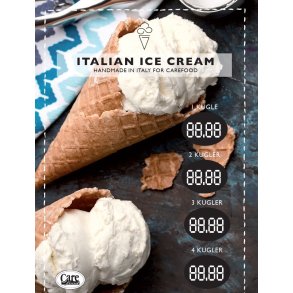 Plakat Italien ice cream 1-4 kugler 