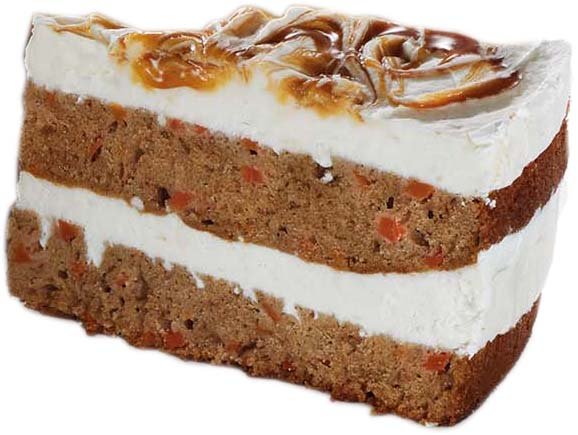 Stykke gulerodslagkage med karamel topping &ndash; 1 stk.