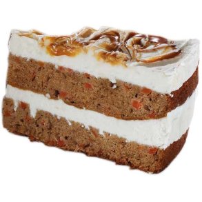 Stykke gulerodslagkage med karamel topping &ndash; 1 stk.