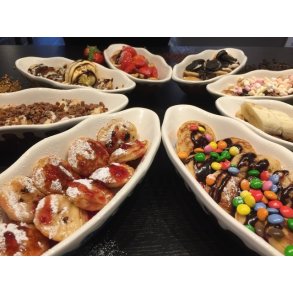 DESSERT OPSKRIFT - Mini Pandekager m/ mashmallow topping