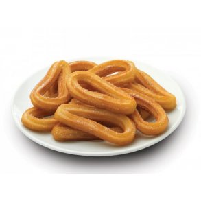 Spansk r�er &ndash; Churros Loops 4 kg frosne churros i loop-form klar til friturestegning og servering med sukker eller dip