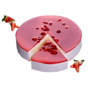 SKAFFEVARE - Jordbr mousse lagkage 1200 gr.