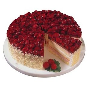SKAFFEVARE - Hindbr Yoghurt lagkage/Gateau 7 cm hj 24 cm